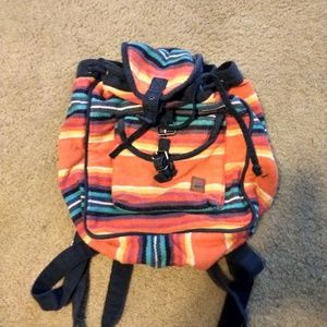 Roxy striped canvas backpack